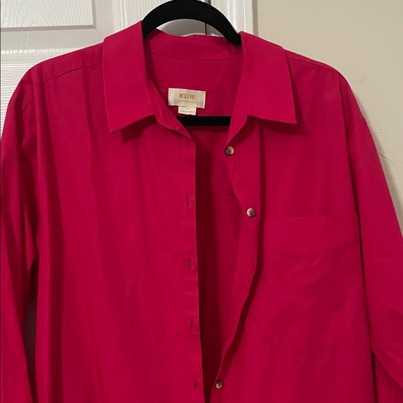 NWOT Maeve by anthropologie Vibrant Pink Button-Up Dress size XL - Picture 5 of 11
